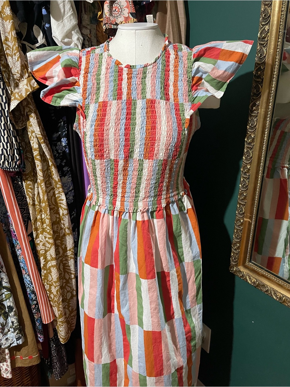 St.john bay woman Multicolor Stripe Smocked maxi dress